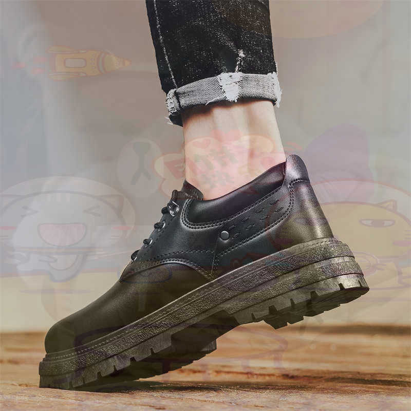 Good Streetwear Brand - Donker natuurlijk leer Mode-sneakers Tennis Herensneakers